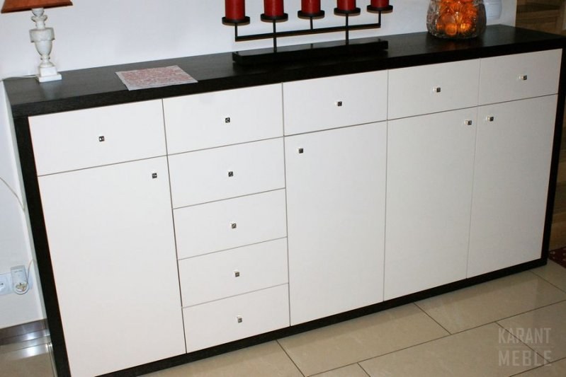 Meble do salonu MDF, lakier połysk w kubiku z forniru — zdjęcie 12