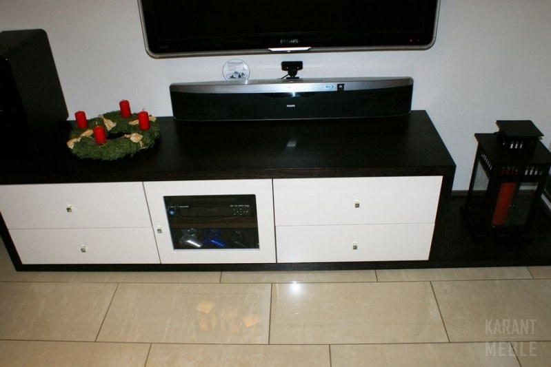 Meble do salonu MDF, lakier połysk w kubiku z forniru — zdjęcie 10
