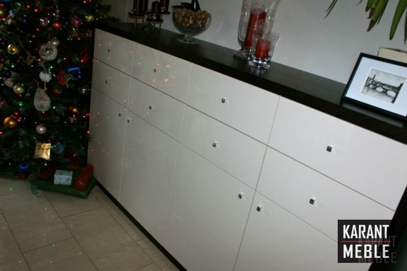 Meble do salonu MDF, lakier połysk w kubiku z forniru — zdjęcie 5