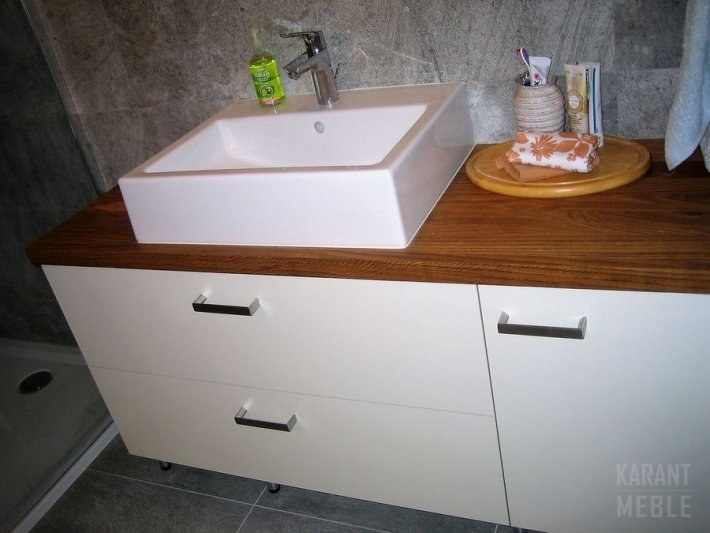 Meble łazienkowe — fornir i MDF, lakier mat — zdjęcie 4